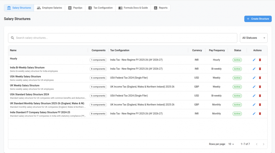 Salary Structures - Amatia HCM